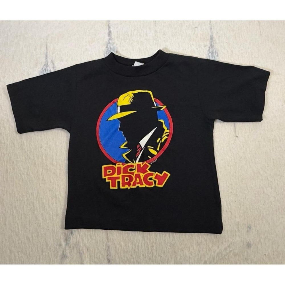 Vintage Disney Dick Tracy T Shirt Black Single Stitch‎ 90s Kids